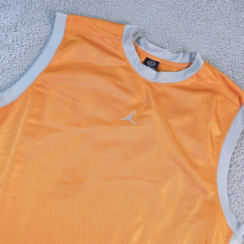 Vintage Jordan Tank Top Mens XL‎ Orange Gray Mesh Basketball Jersey 2005